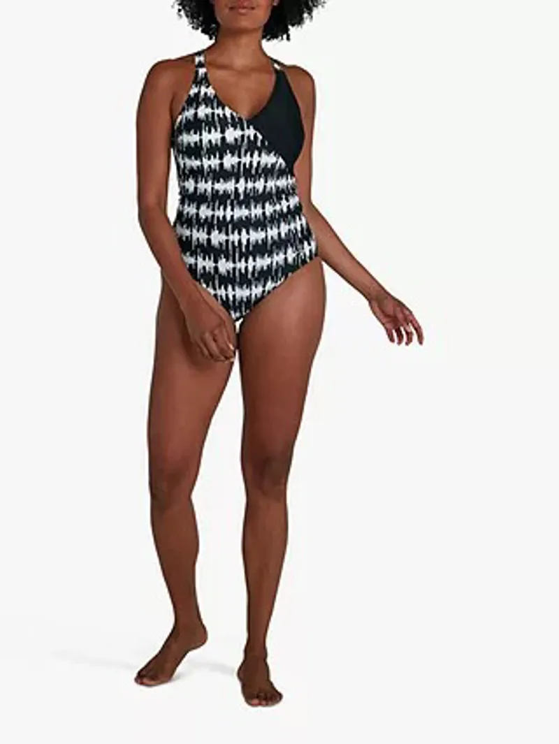 Speedo Women's Lexi Printed Shaping 1 Piece - Black/White-1